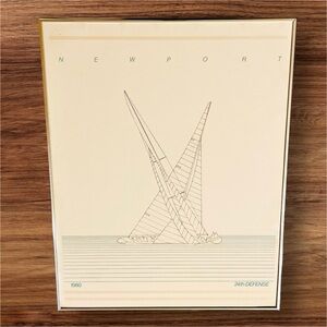 Vintage James Costas Newport 1980 24th Defense America's Cup Print